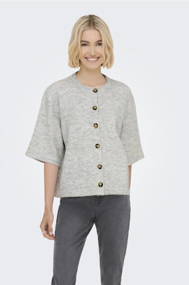 ONLCAMILLA S/S CARDIGAN KNT NOOS 15348772 LIGHT GREY MELANGE
